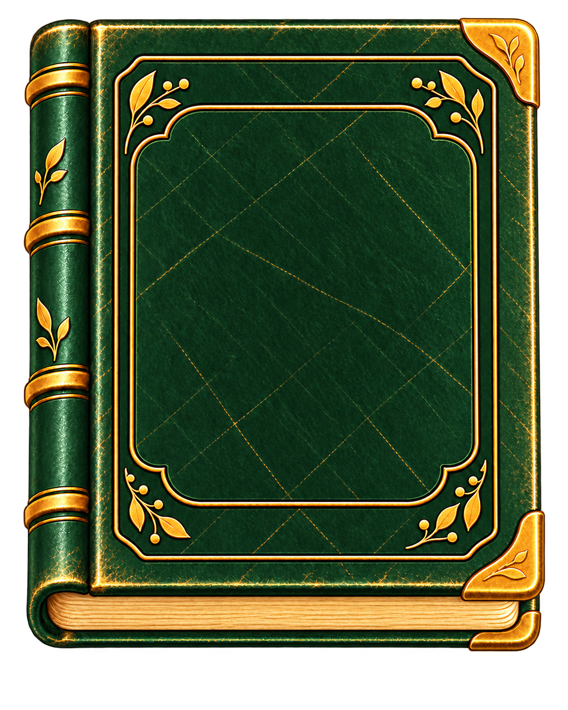 Gesloten groen bibliotheekboek van Spelwereld