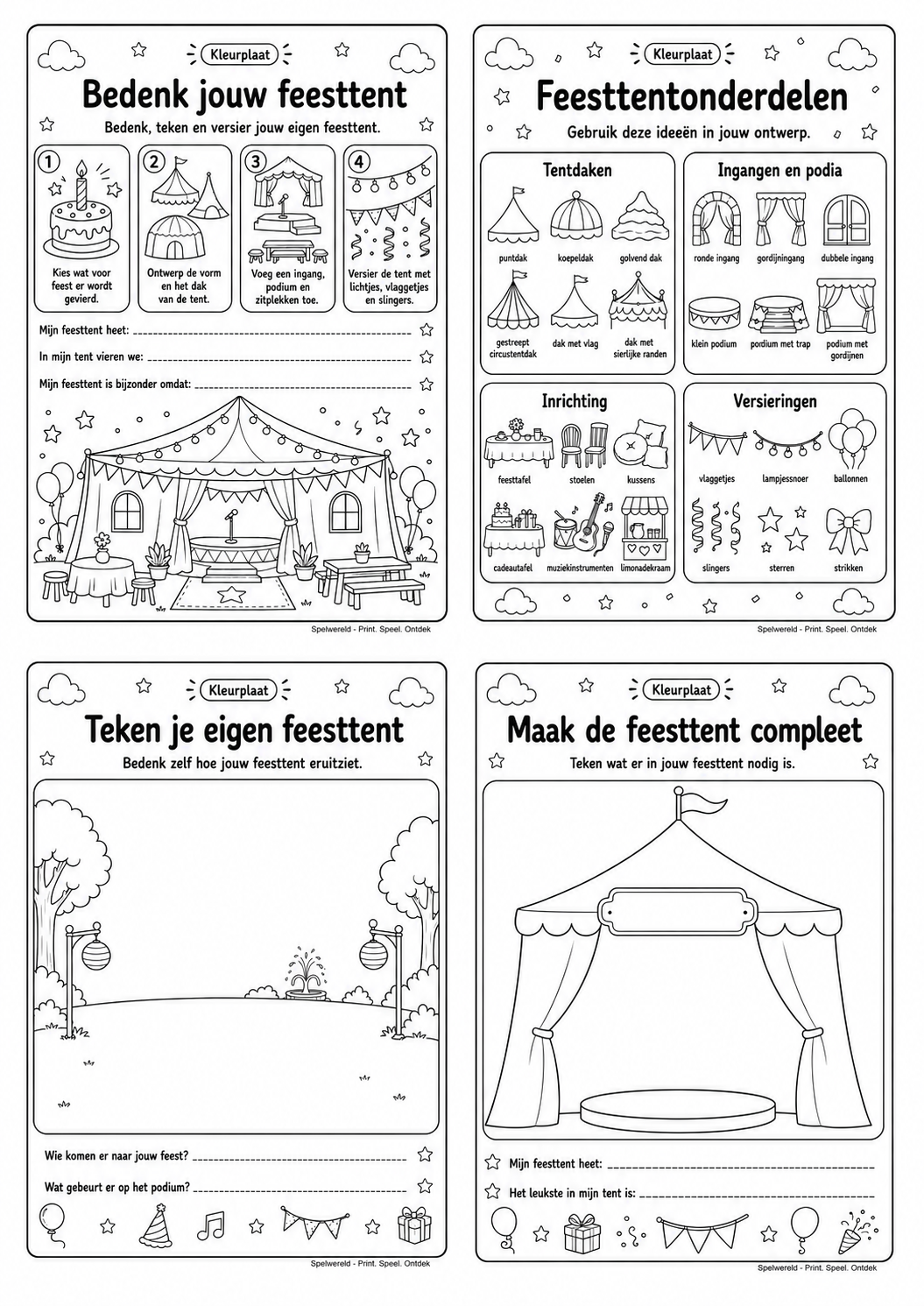 Leeg voorbeeld van Ontwerp je eigen feesttent