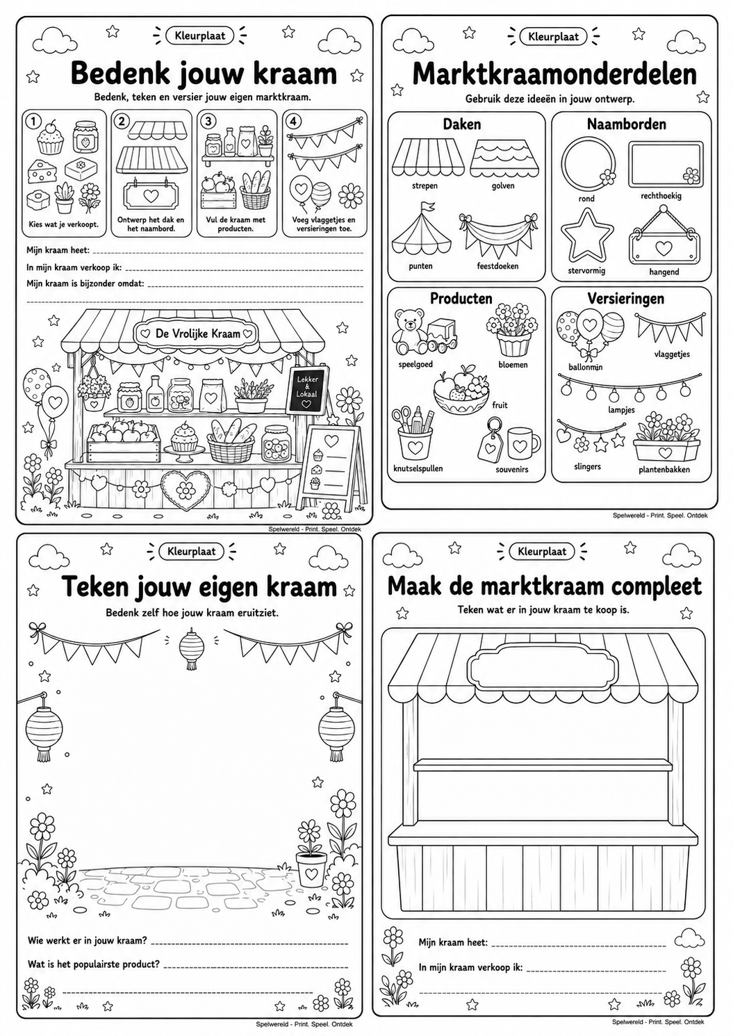 Leeg voorbeeld van Ontwerp je eigen marktkraam