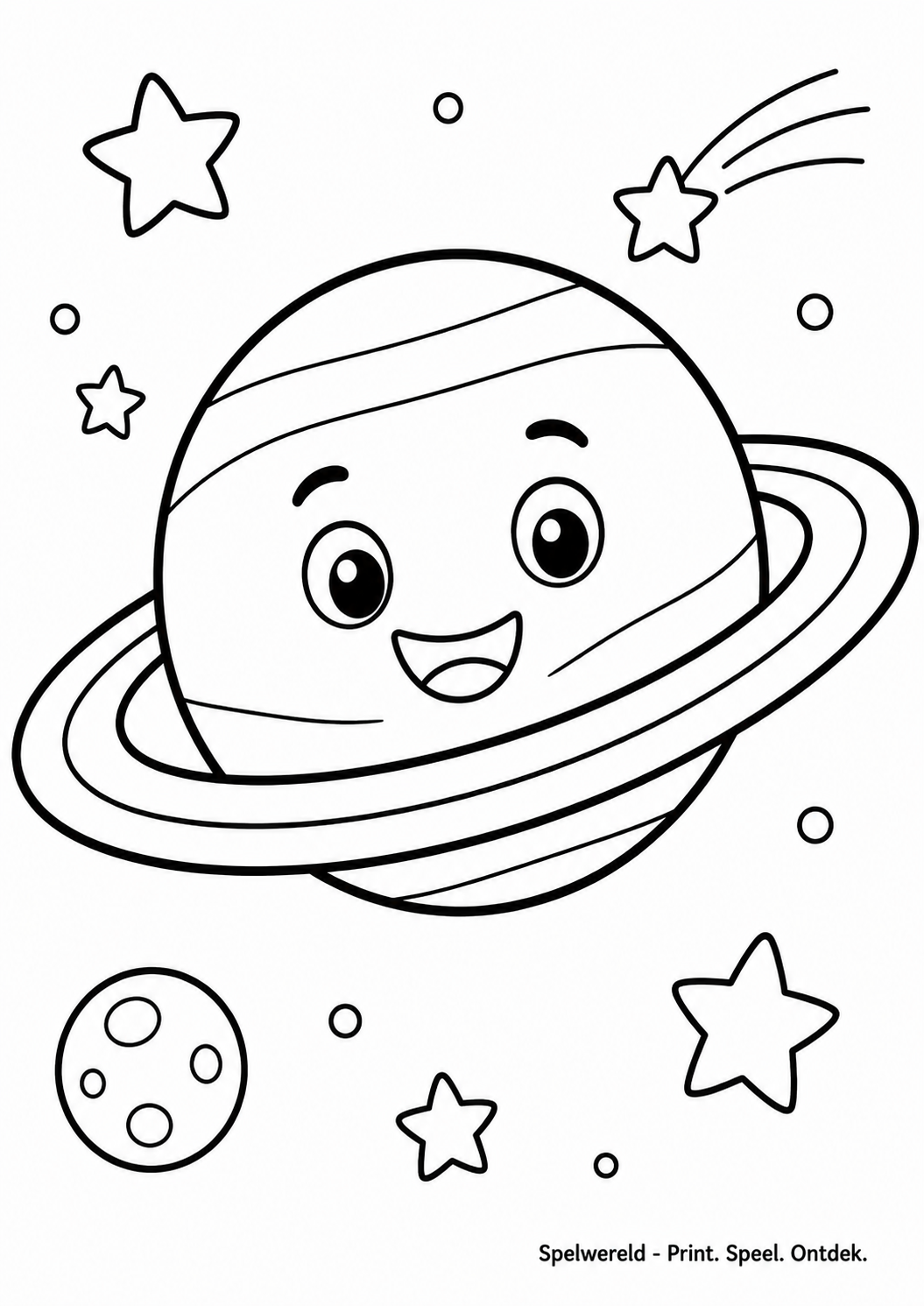 Leeg voorbeeld van Planeet met ringen