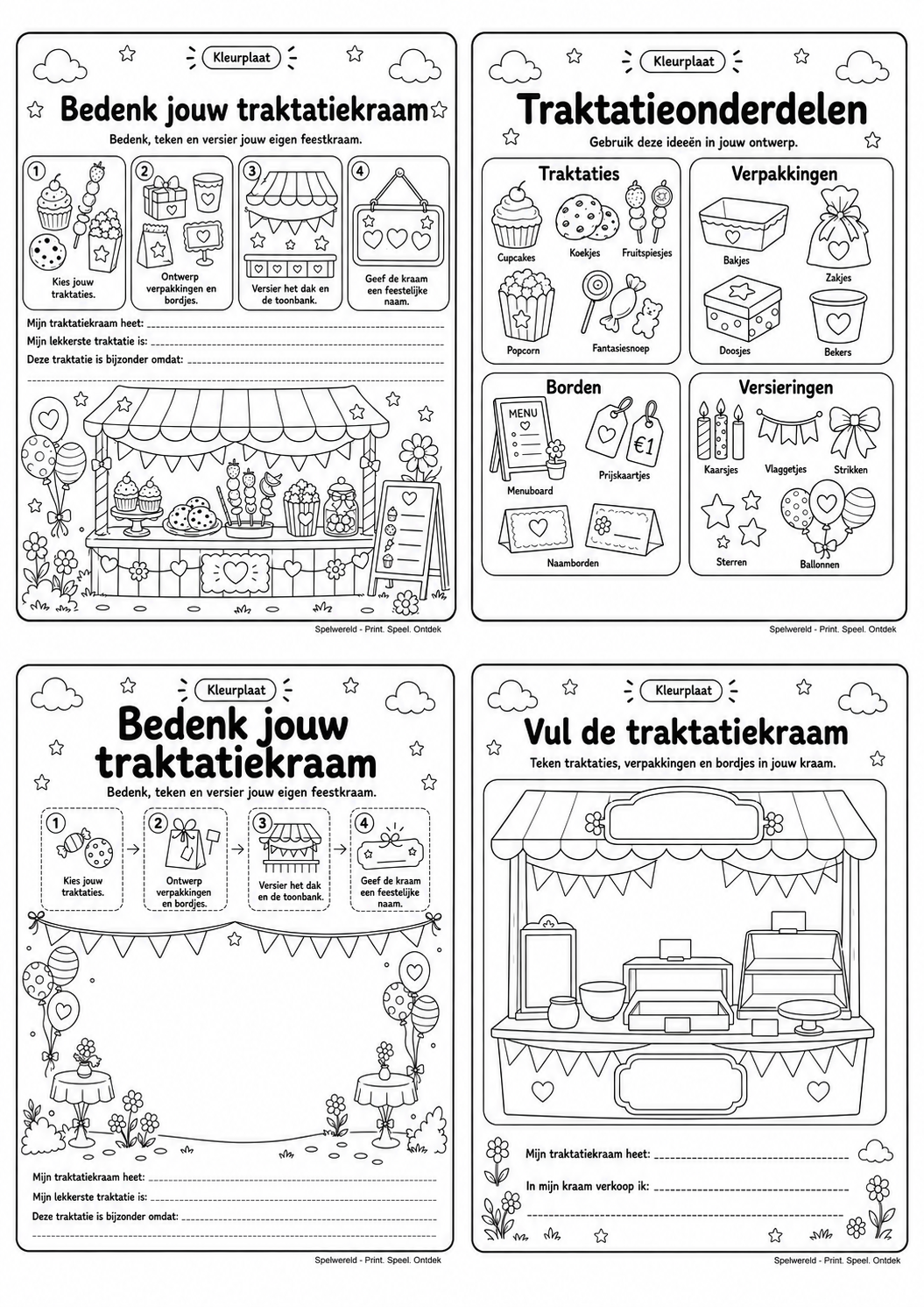 Leeg voorbeeld van Ontwerp je eigen traktatiekraam