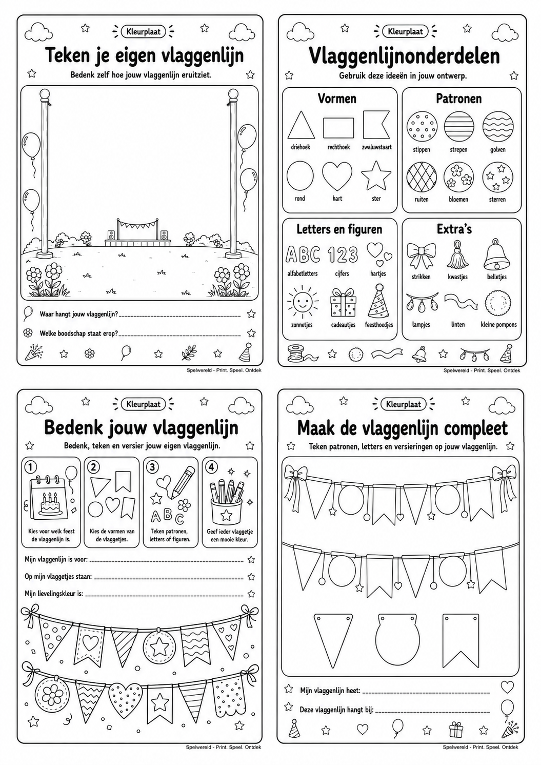Leeg voorbeeld van Ontwerp je eigen feestvlaggenlijn