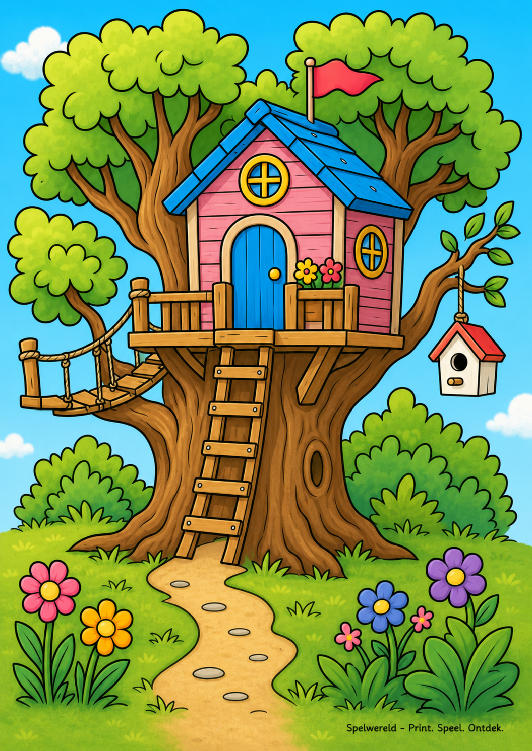 Voorbeeld van Gezellige boomhut in het Kleurbos